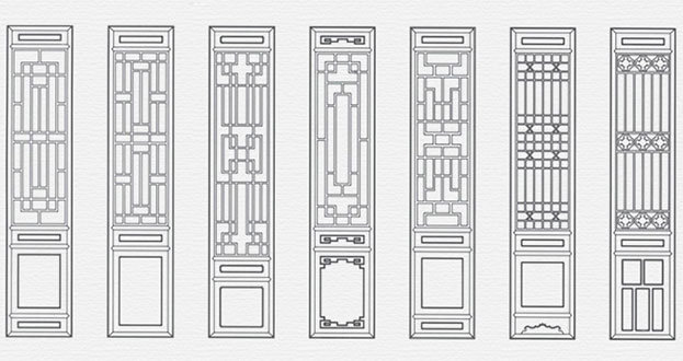 遂昌常用中式仿古花窗图案隔断设计图